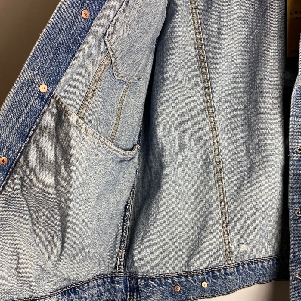 NEW Lucky Brand Oversized Trucker Denim Jacket L,M - Picture 11 of 15